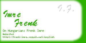 imre frenk business card